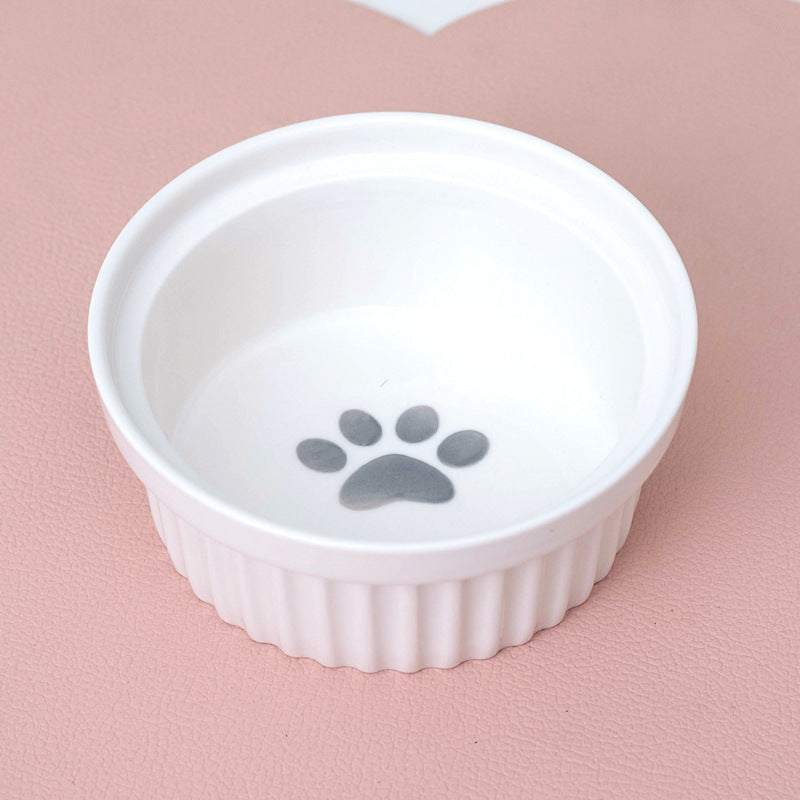 Cat Bowl Ceramic Double Bowl