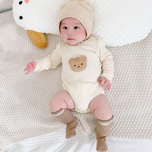Cute Bear Head Print Baby Spring