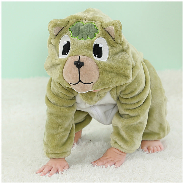 Baby Flannel Animal Pajamas Outwear Jumpsuit