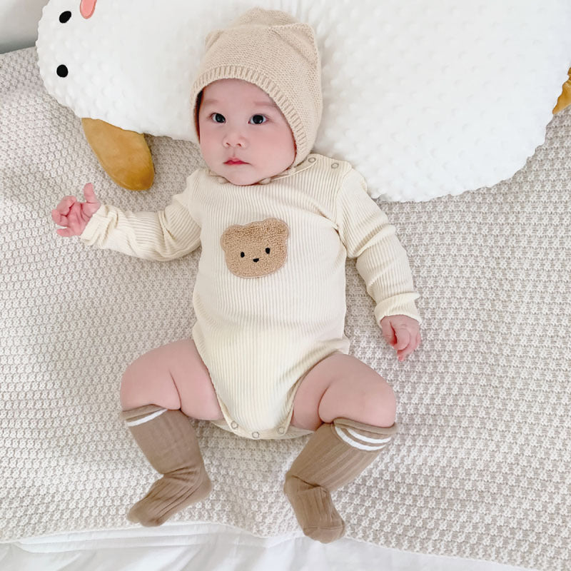 Cute Bear Head Print Baby Spring